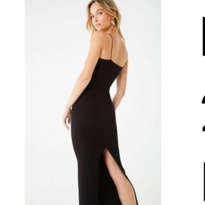 Black knit maxi dress